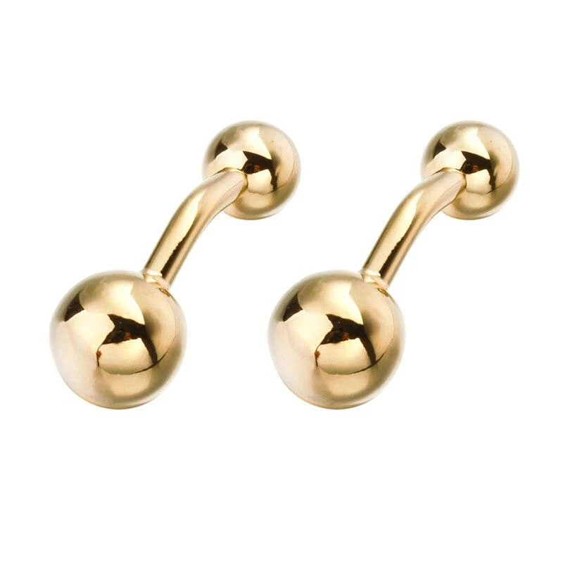 Expertly Made Double Ball Metal Cufflinks Elegant