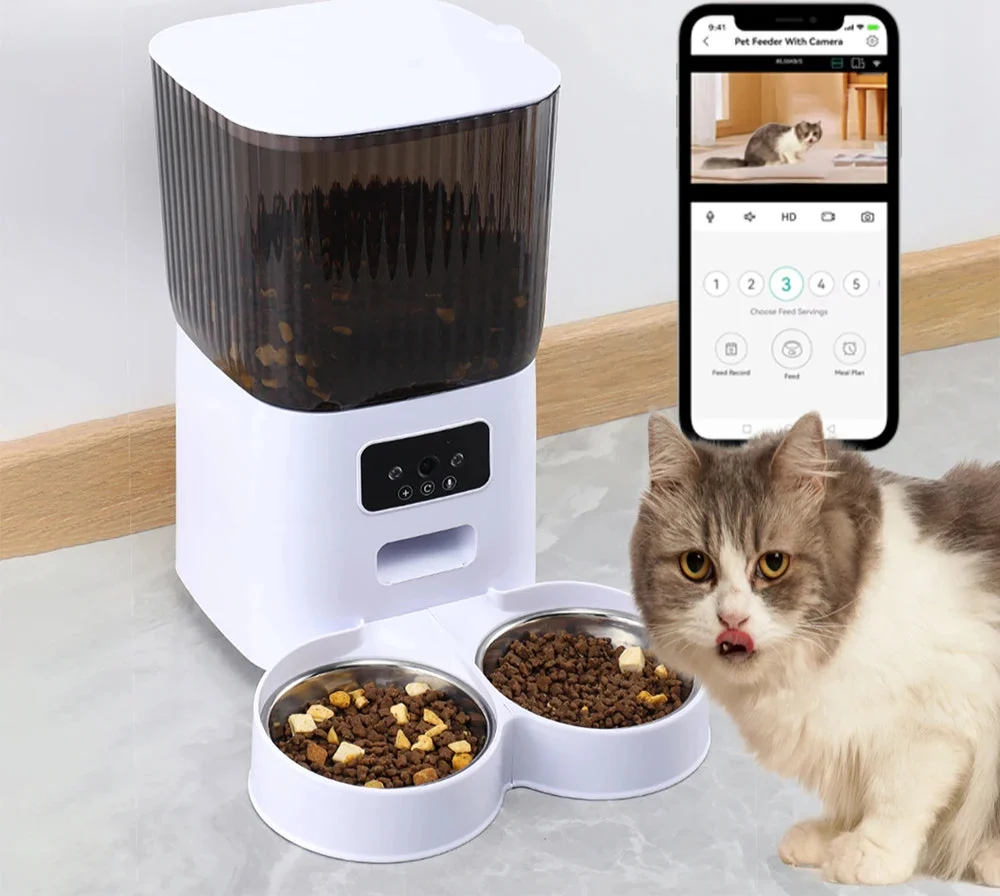 Advanced Smart WiFi Pet Feeder with HD Camera - 5L Automatic Food Dispenser Reliable