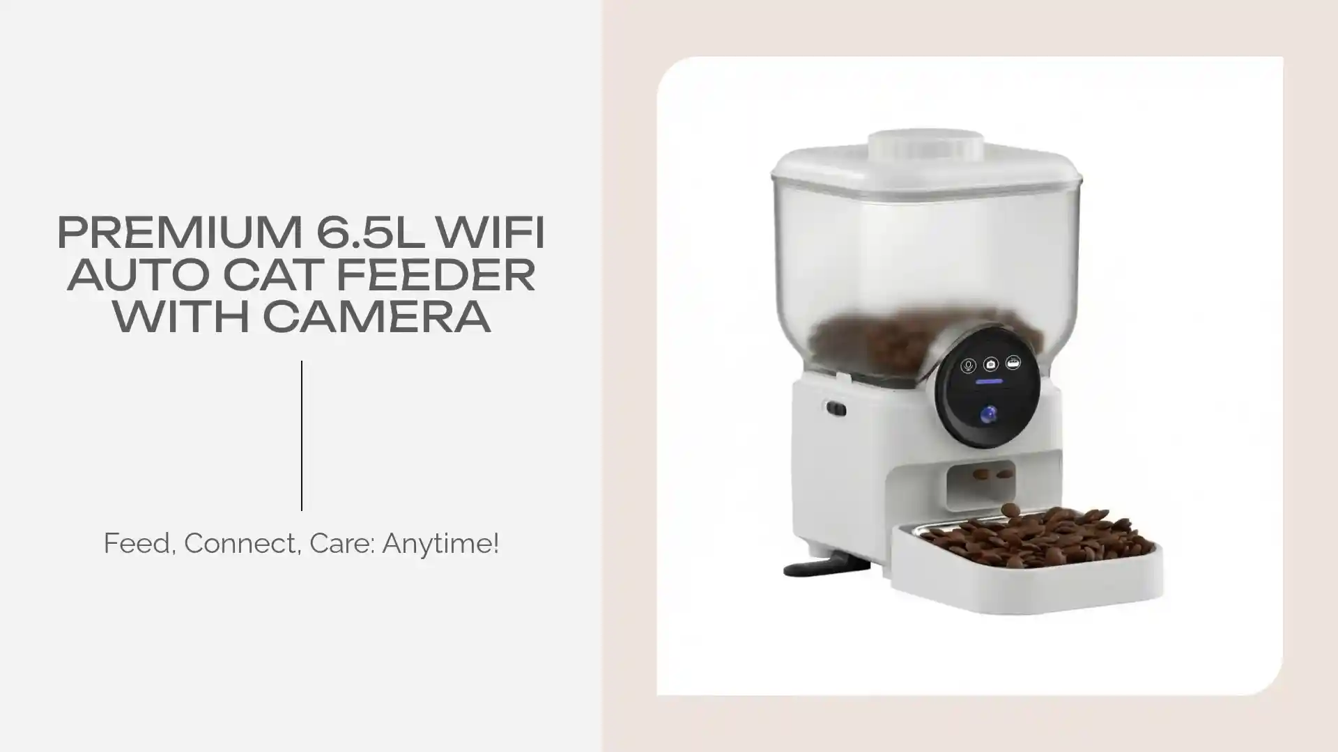 Elegant Premium 6.5L WiFi Auto Cat Feeder With Camera Fast