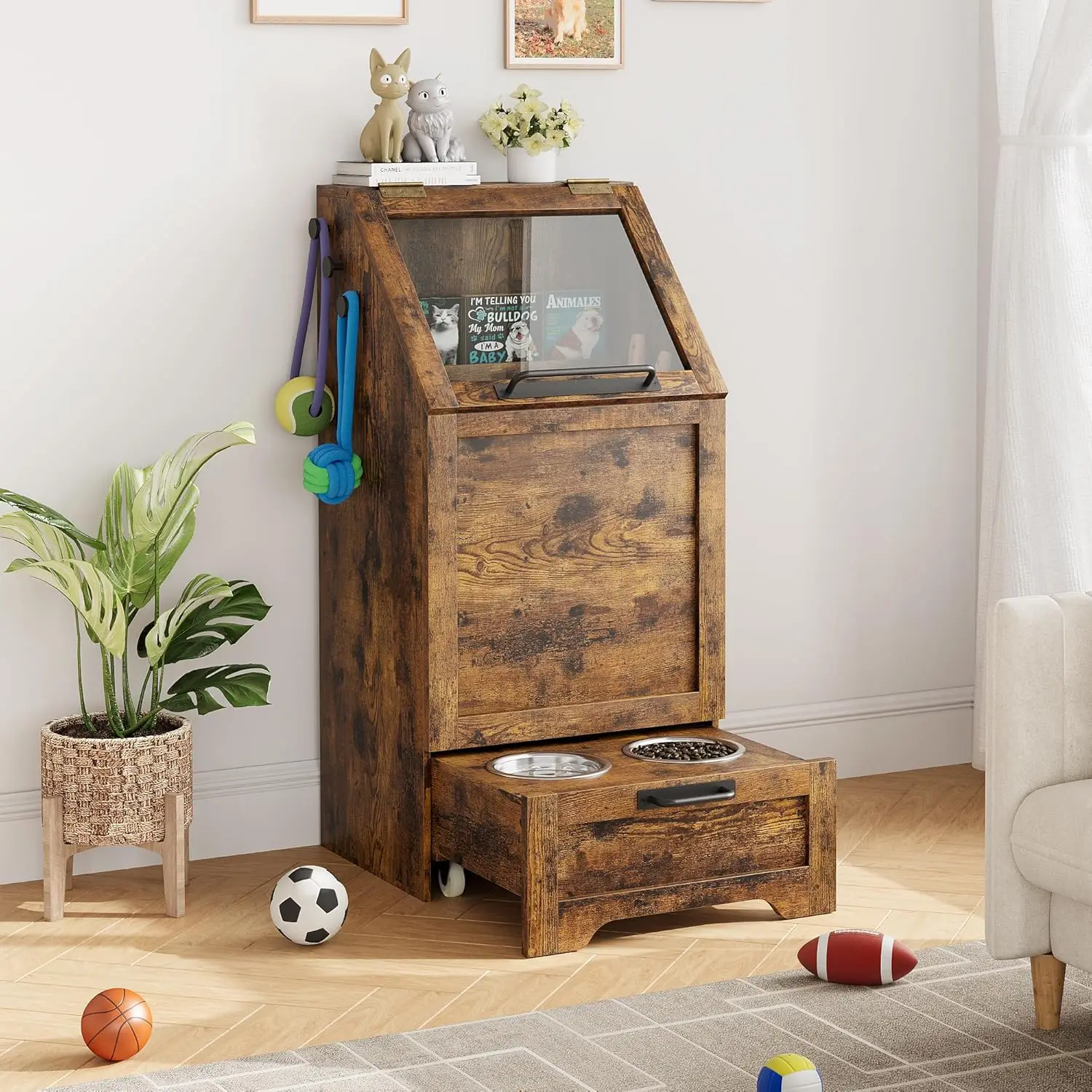 Sustainable Premium d Dog Feeding Station With Dual Bowls Selected