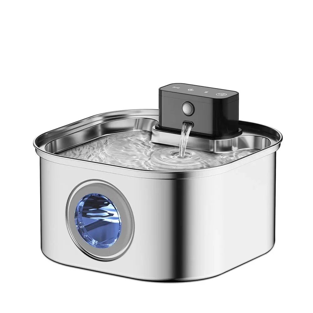 Verified Wireless Charging Pet Water Fountain with Sensor - 3.2L Stainless Steel Elite