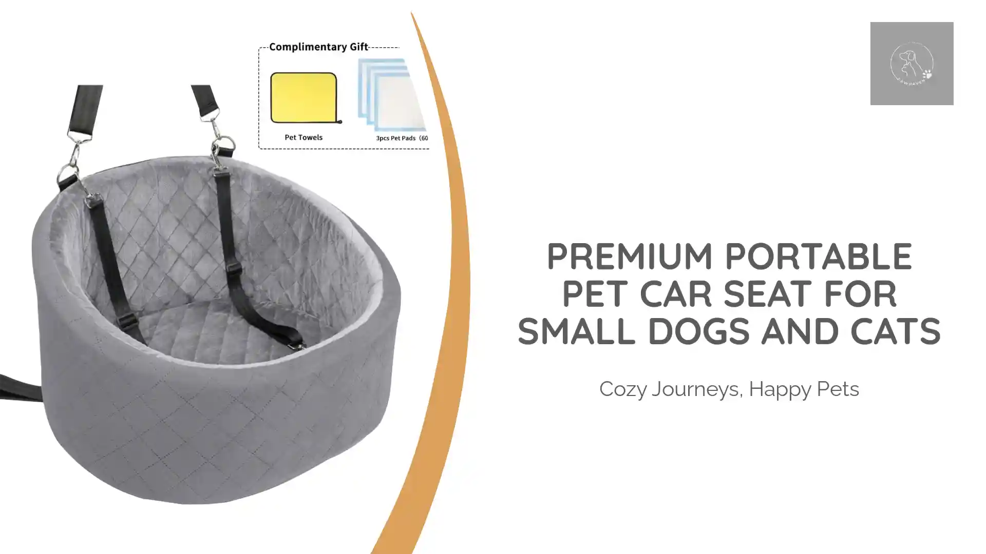 World-Class Premium Portable Pet Car Seat For Small Dogs And Cats Detailed