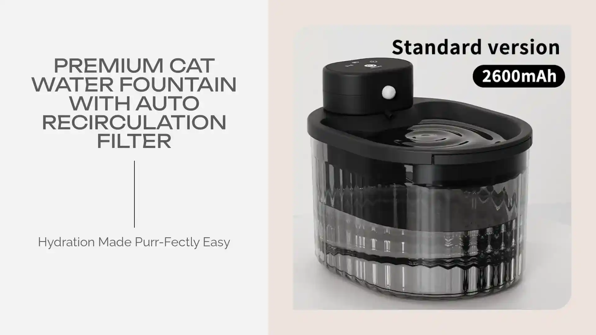Carefully Designed Premium Cat Water Fountain With Auto Recirculation Filter Easy-to-Use