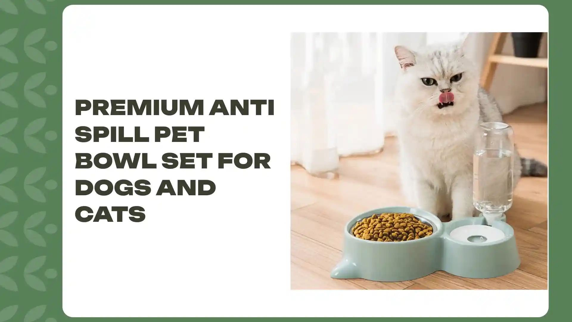 Certified Premium Anti Spill Pet Bowl Set For Dogs And Cats Practical