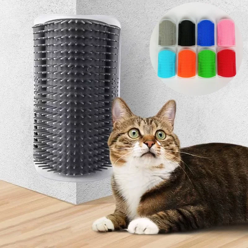 Eco-Friendly Cat Self-Grooming Wall Corner Brush - Massage Hair Removal Tool Original Design