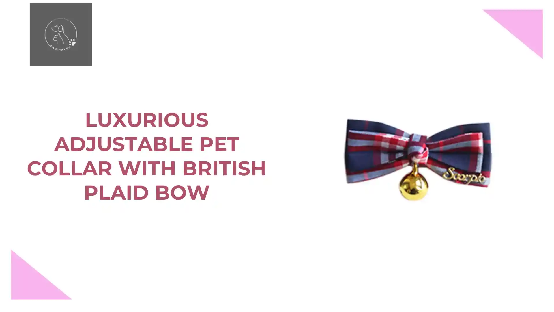 Superior Luxurious Adjustable Pet Collar With British Plaid Bow Durable
