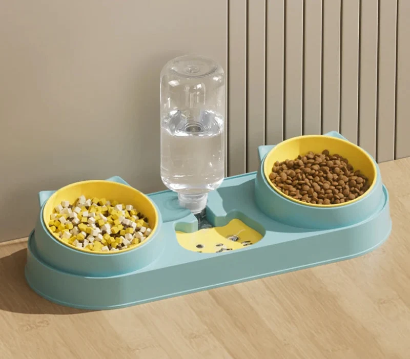 Versatile 3-in-1 Pet Bowl Set with Automatic Water Dispenser and Dual Feeding System Secure