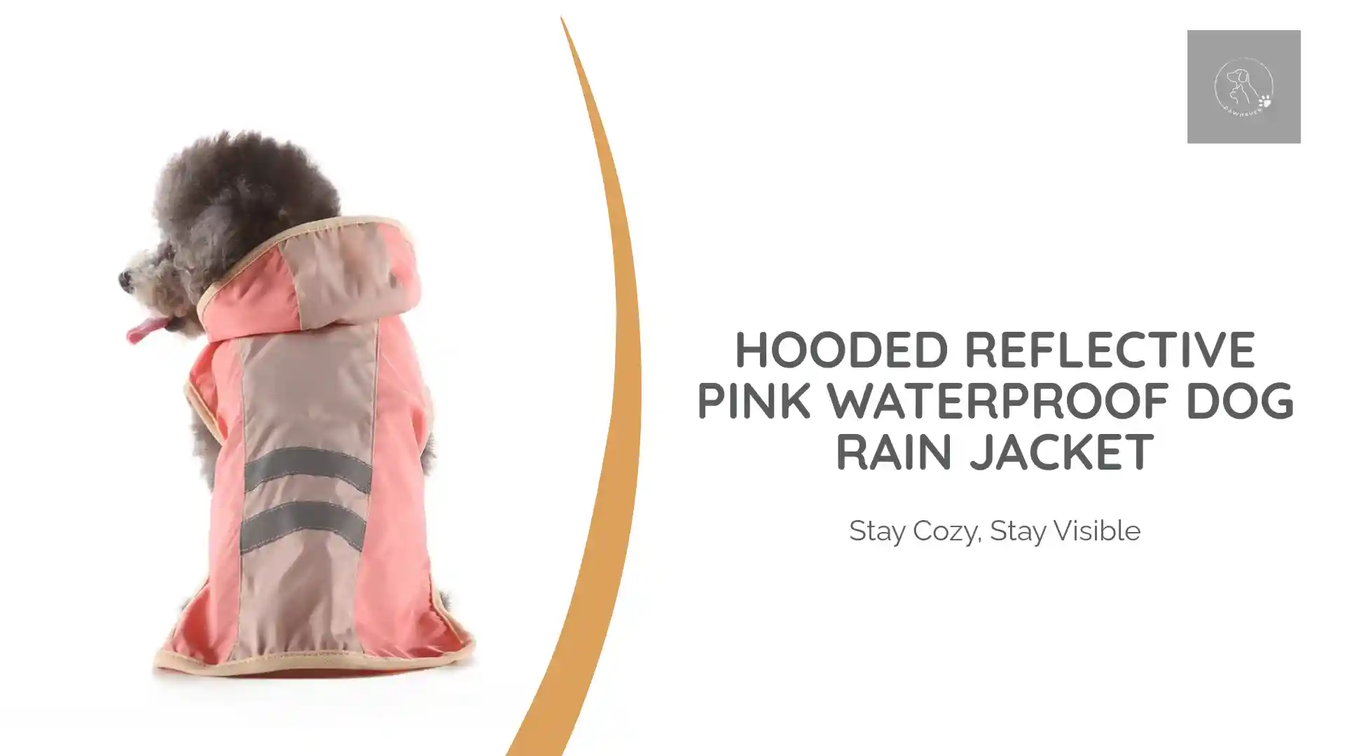 Trendy Hooded Reflective Pink Waterproof Dog Rain Jacket Original