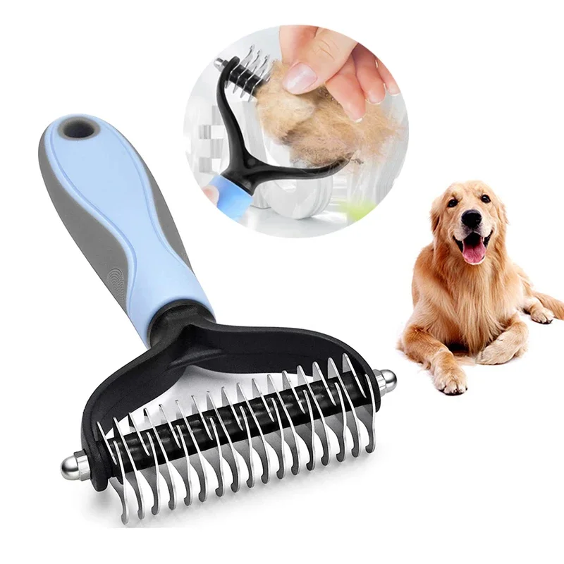 Certified Pet Deshedding Brush - Professional Grooming Tool for Dogs Cats World-Class