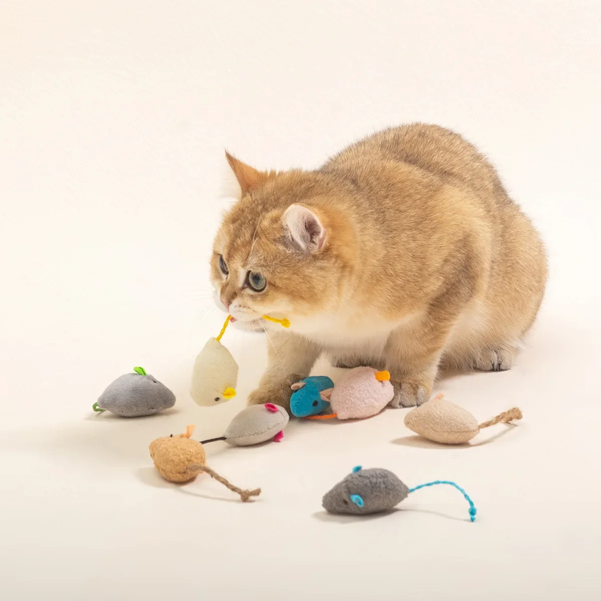 Fashionable Plush Mouse Toy Set for Cats - Interactive Feather Toys Premium Material