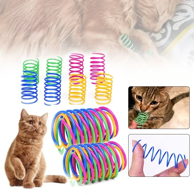 Professional Colorful Spring Coil Toys for Cats Breathable