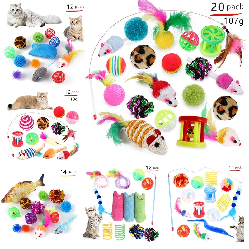 Refined Foldable Cat Play Tunnel with Mouse Balls and Fish Toys Green