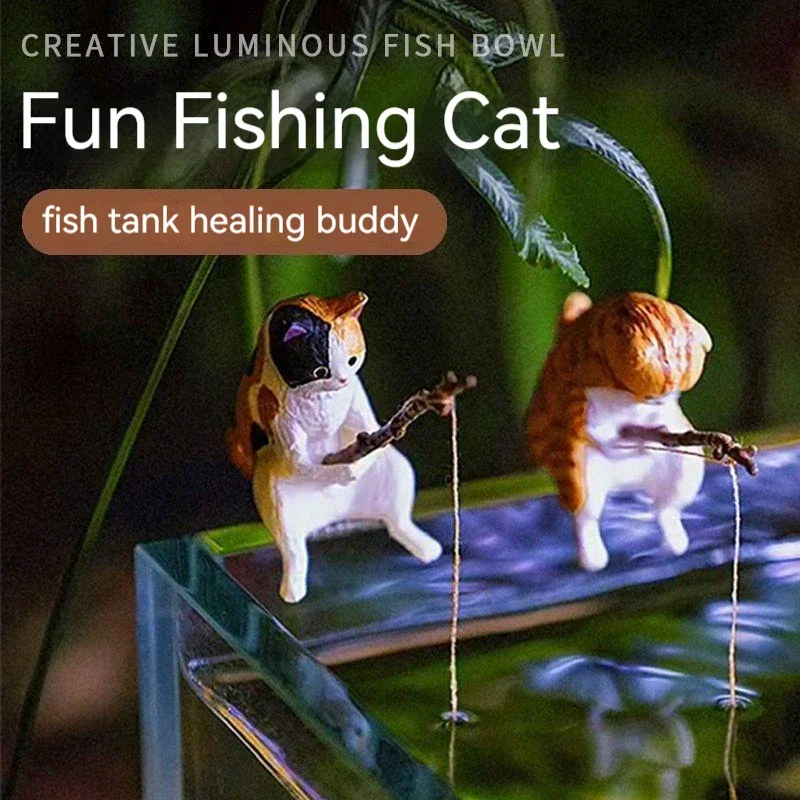 World-Class Fishing Cat Aquarium Decoration Ornament Optimized