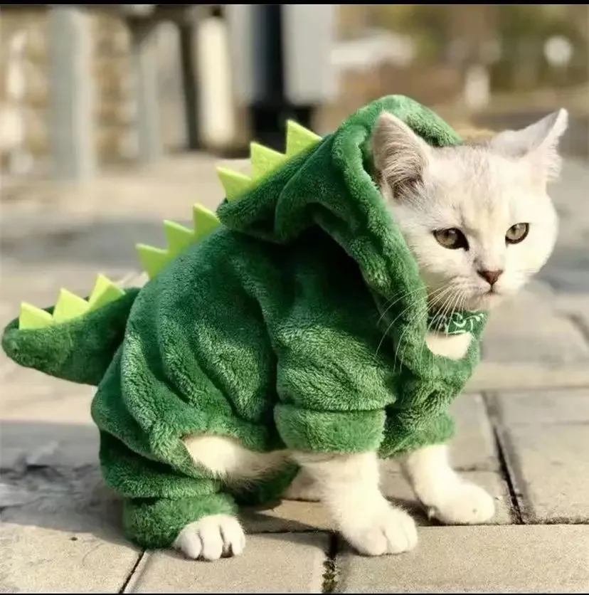 Healthy Dinosaur Pet Costume - Fleece Hoodie for Small Dogs Cats Consistent