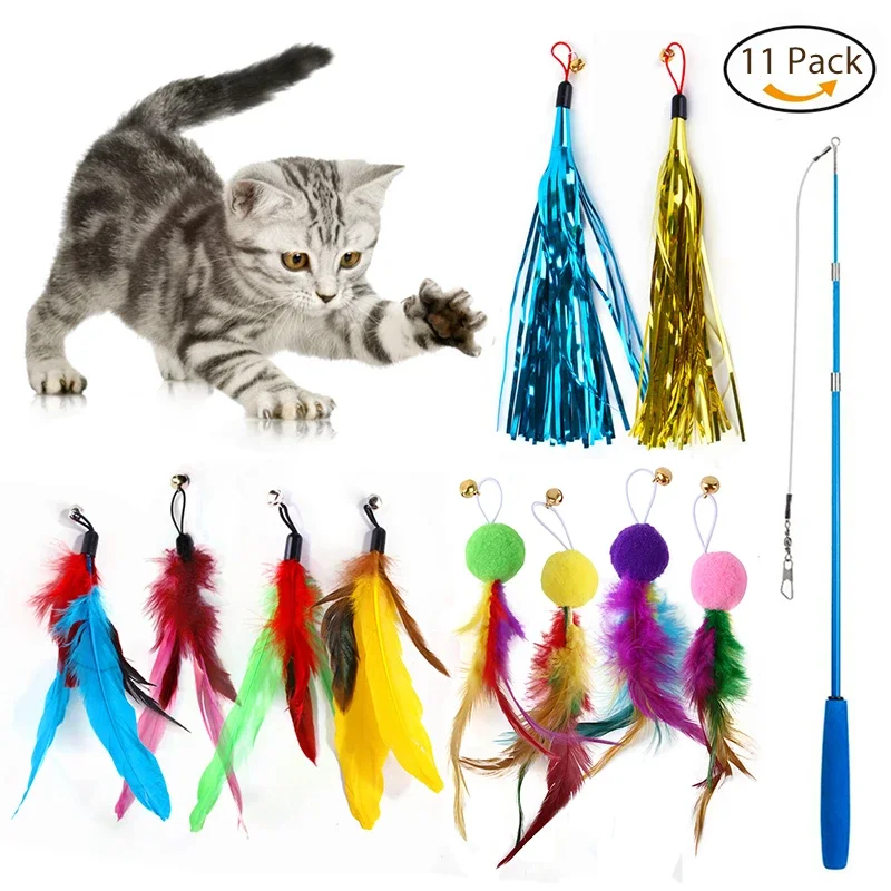 Artisan Retractable Cat Feather Wand Set Optimized