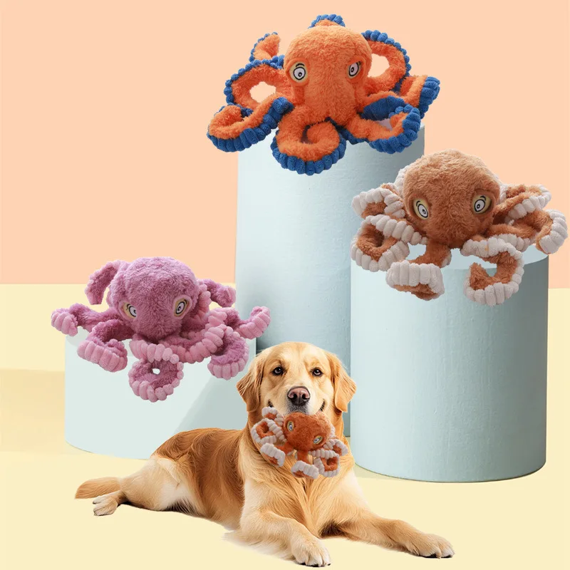 High-End Octopus Plush Dog Toy - Bite Resistant Interactive Toy for Small Large Dogs Healthy