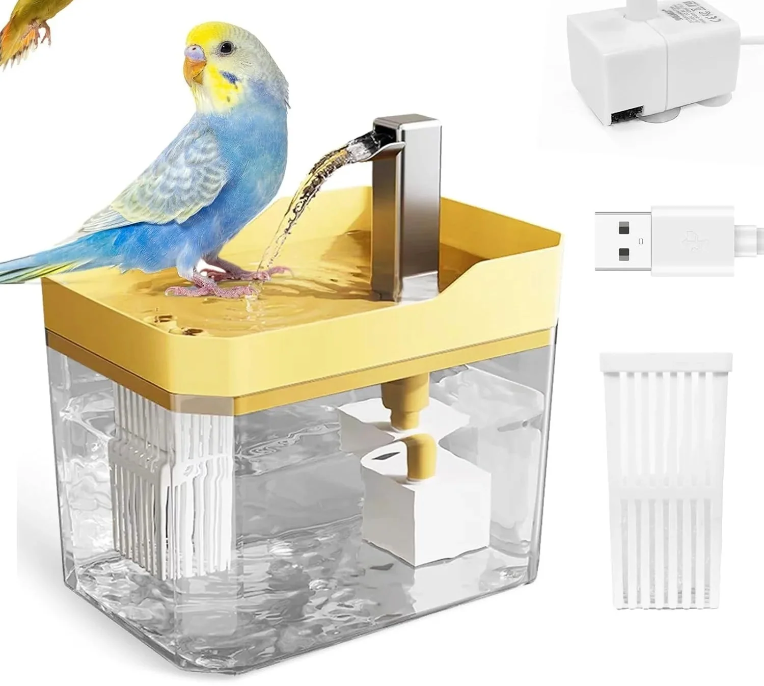Clean Automatic Bird Bath with Pump - Indoor Shower Fountain for Parakeets Parrots Trusted
