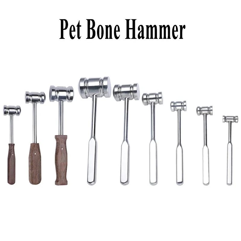 Enhanced Double-Headed Veterinary Bone Hammer - Stainless Steel Professional Tool Pure