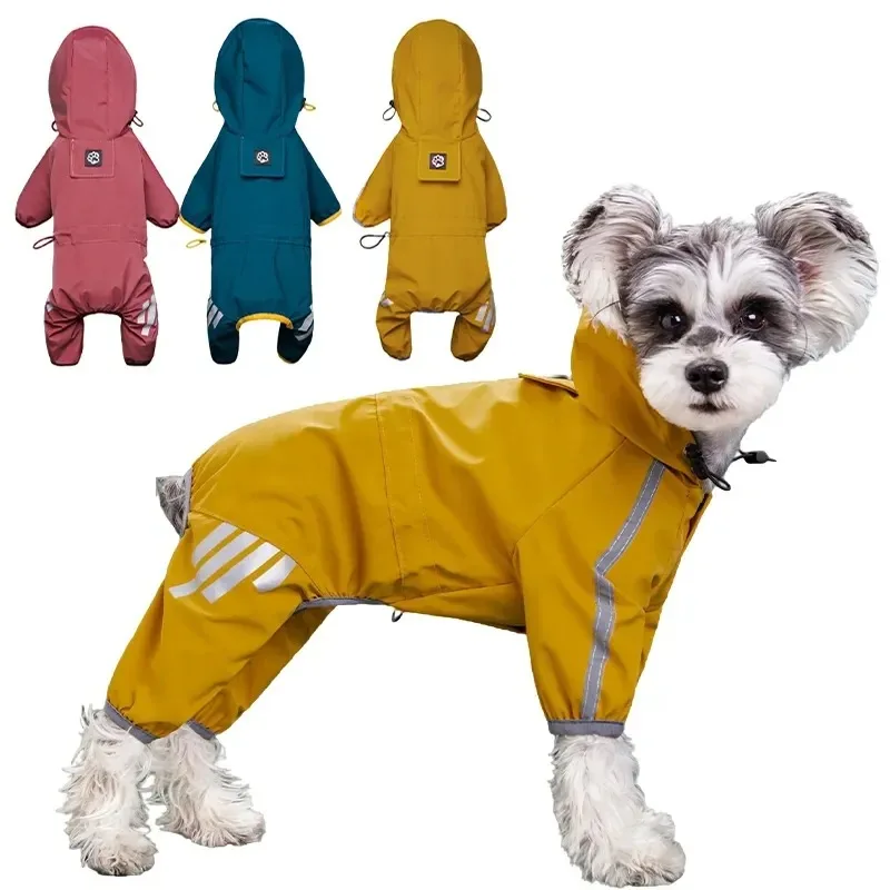 Fine Crafted Reflective Waterproof Raincoat Jumpsuit for Small Medium Dogs Specialty