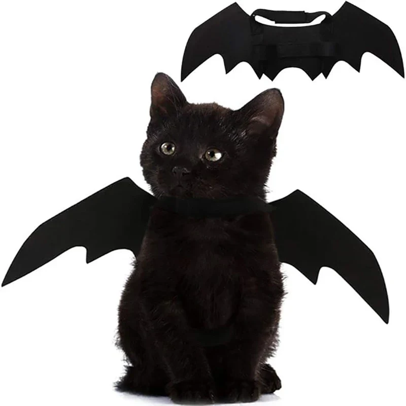High-Performance Halloween Bat Wings Costume for Dogs Cats — Collar Lead Cosplay Dress-Up Accessories Crafted