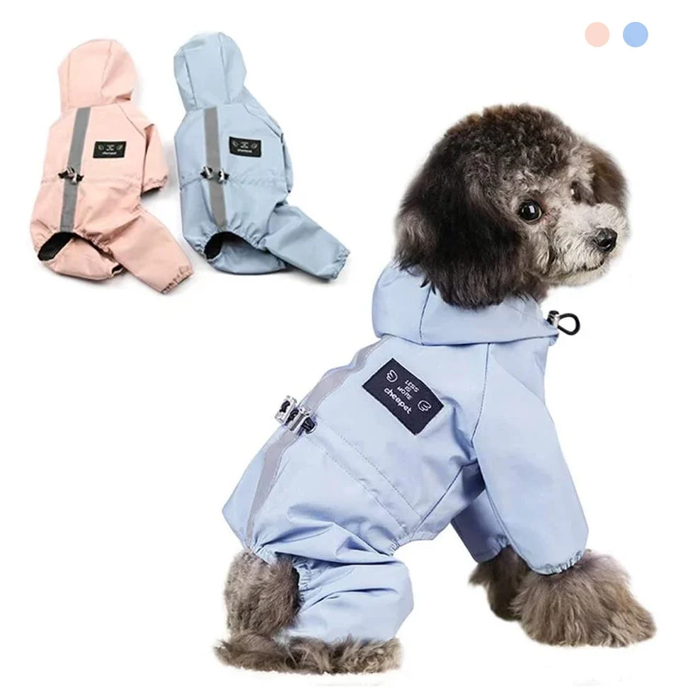 Clean Reflective Waterproof Raincoat Jumpsuit for Dogs Cats Proven