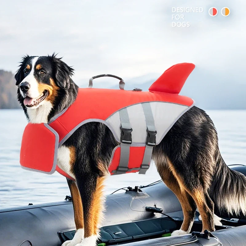 Crafted Shark Fin Dog Life Jacket Safety Swim Vest Effective