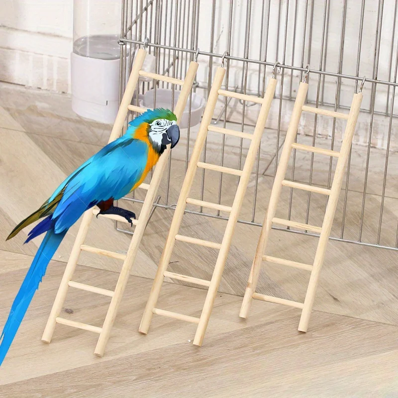 Traditional Solid Wood Climbing Ladder for Birds Small Pets Original