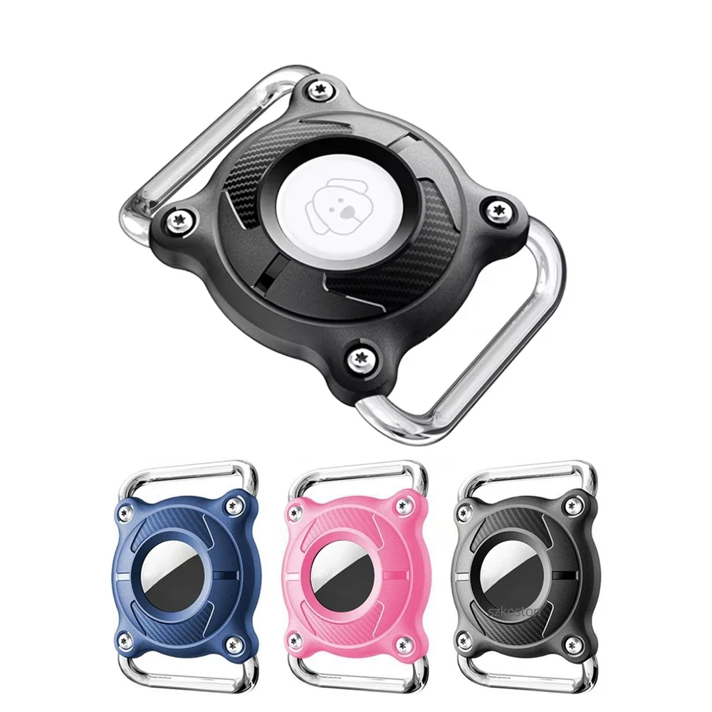 Professional Apple AirTag Pet Collar Holder — IP68 Waterproof PC Case with Metal Loops Luxury