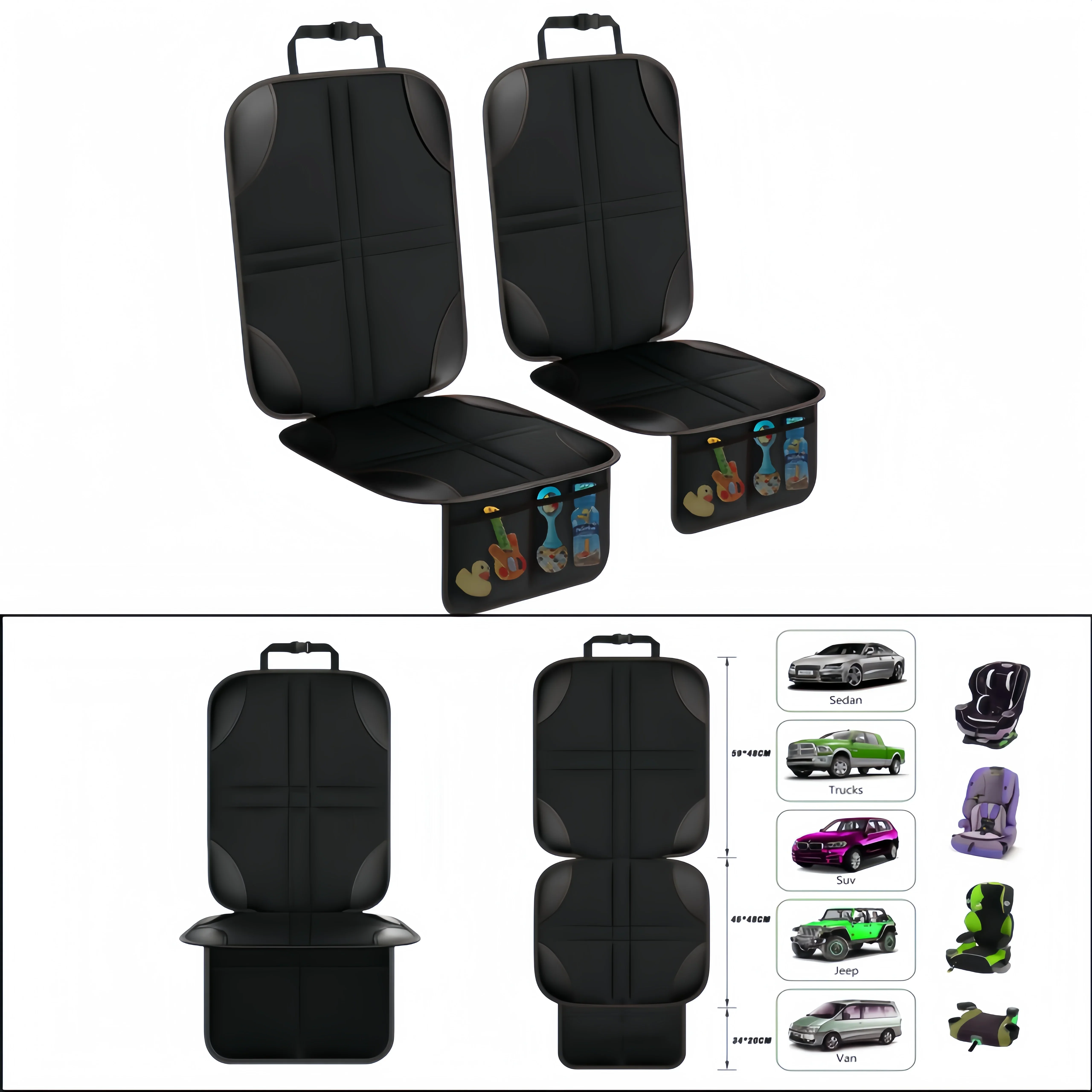 Contemporary Waterproof Car Seat Protector Cover with Storage Pockets Environmentally Friendly