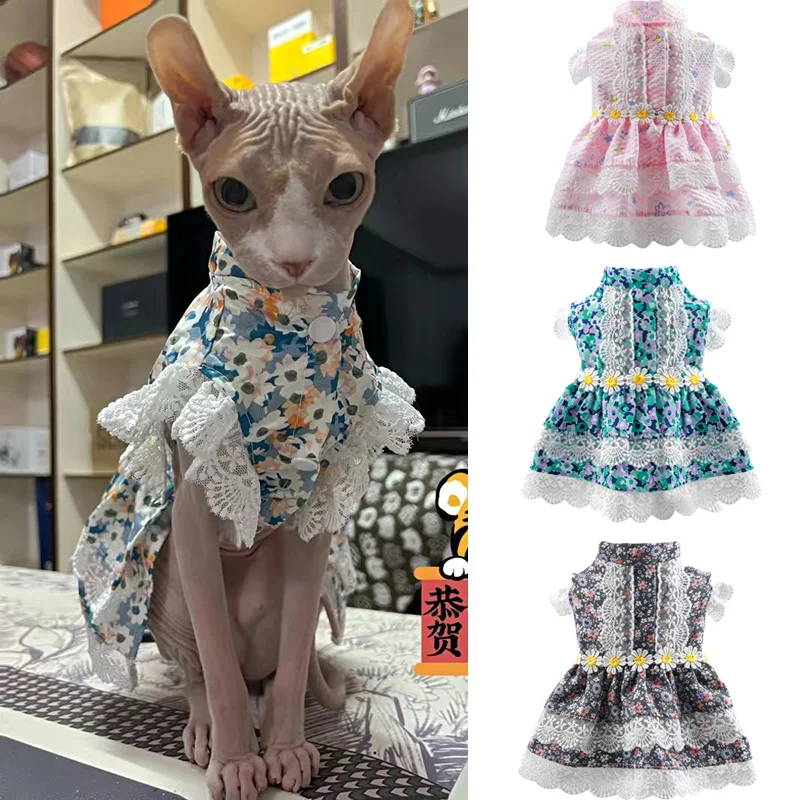 Effective Lace Flower Princess Dress for Cats Small Dogs Healthy