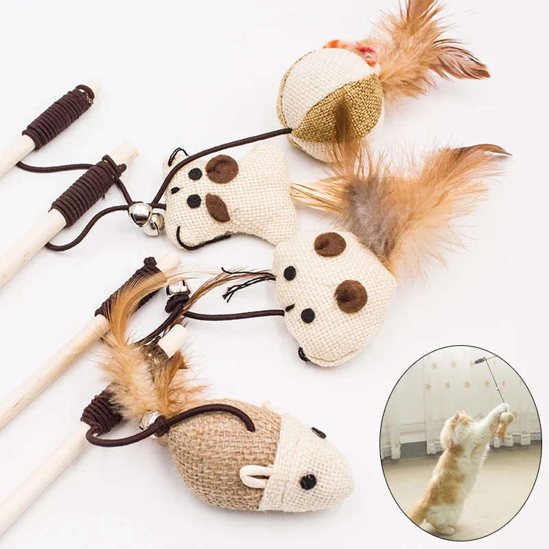 Casual Feather Wand Cat Teaser Toy Minimalist