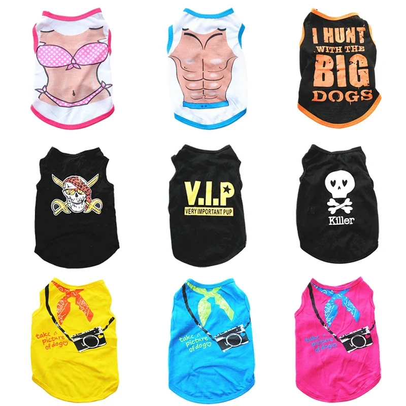 Responsible Printed Cotton Summer Vest for Cats Puppies Stylish