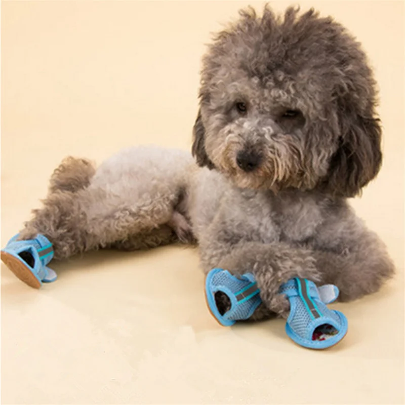 Fashionable Mesh Sandal Shoes for Small Dogs Cats — Set of 4 Effective