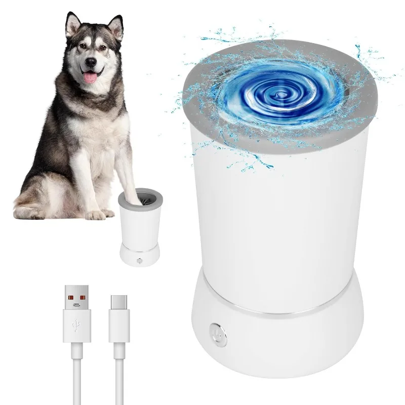 Superior Type-C Rechargeable Dog Paw Cleaner 2-Speed Food-Grade Bristles Trendy