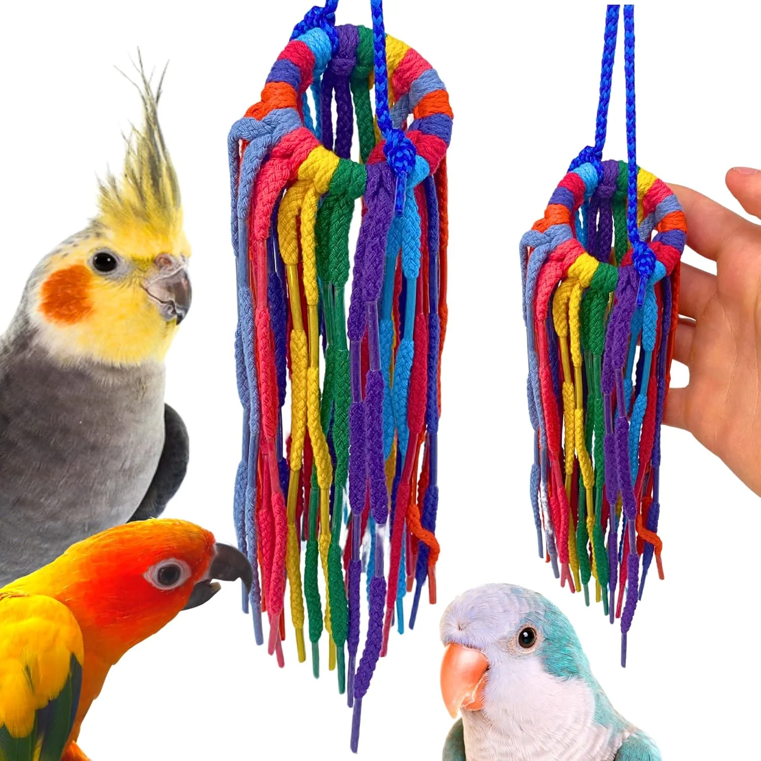 Breathable Cotton Shoelace Shredding Toy for Birds — Aglet Foraging Enrichment Fashionable