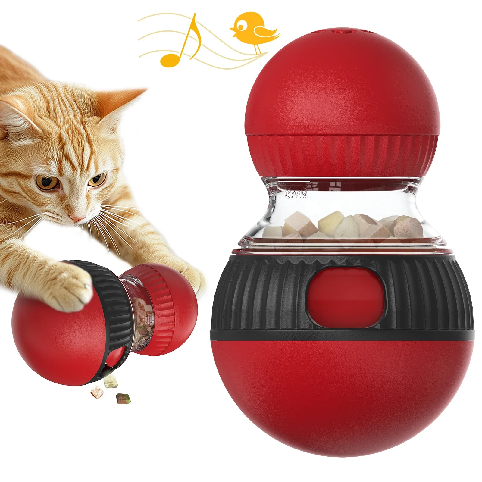 Specialty Squeaky Treat-Dispensing Puzzle Feeder for Cats — Slow Feeding Smart