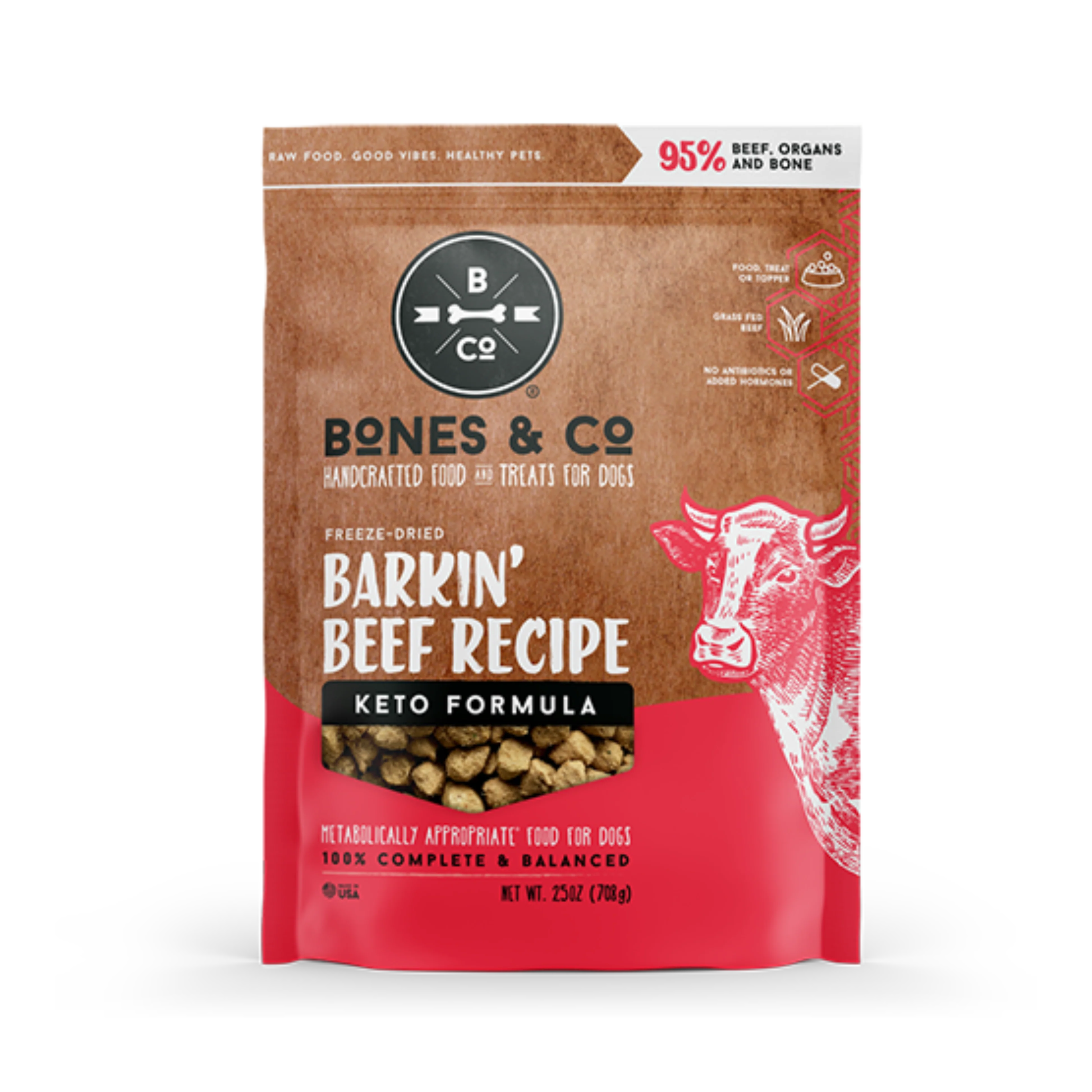 World-Class Bones Co. Barkin' Beef ze-Dried Keto Formula for Dogs Eco-Friendly