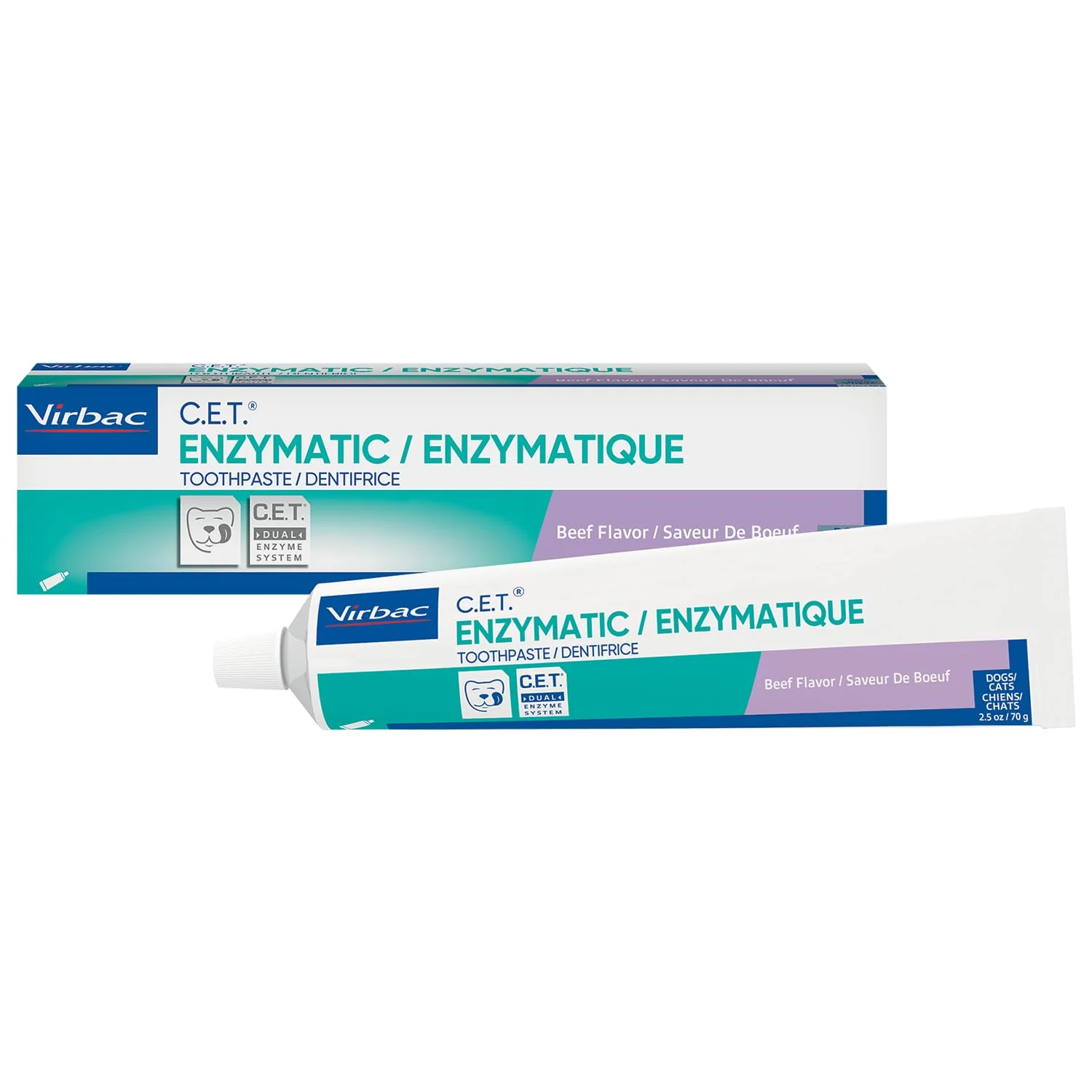 Secure Virbac C.E.T. Enzymatic Toothpaste for Pets – Beef Flavor 2.5 oz Plaque Tartar Reduction Vet- Contemporary