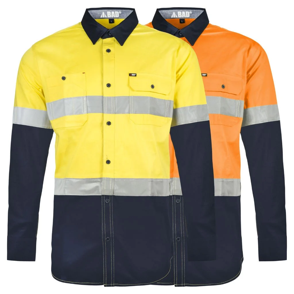 Environmentally Friendly STRETCH L S HI-VIS SHIRT WITH REFLECTIVE TAPE Official