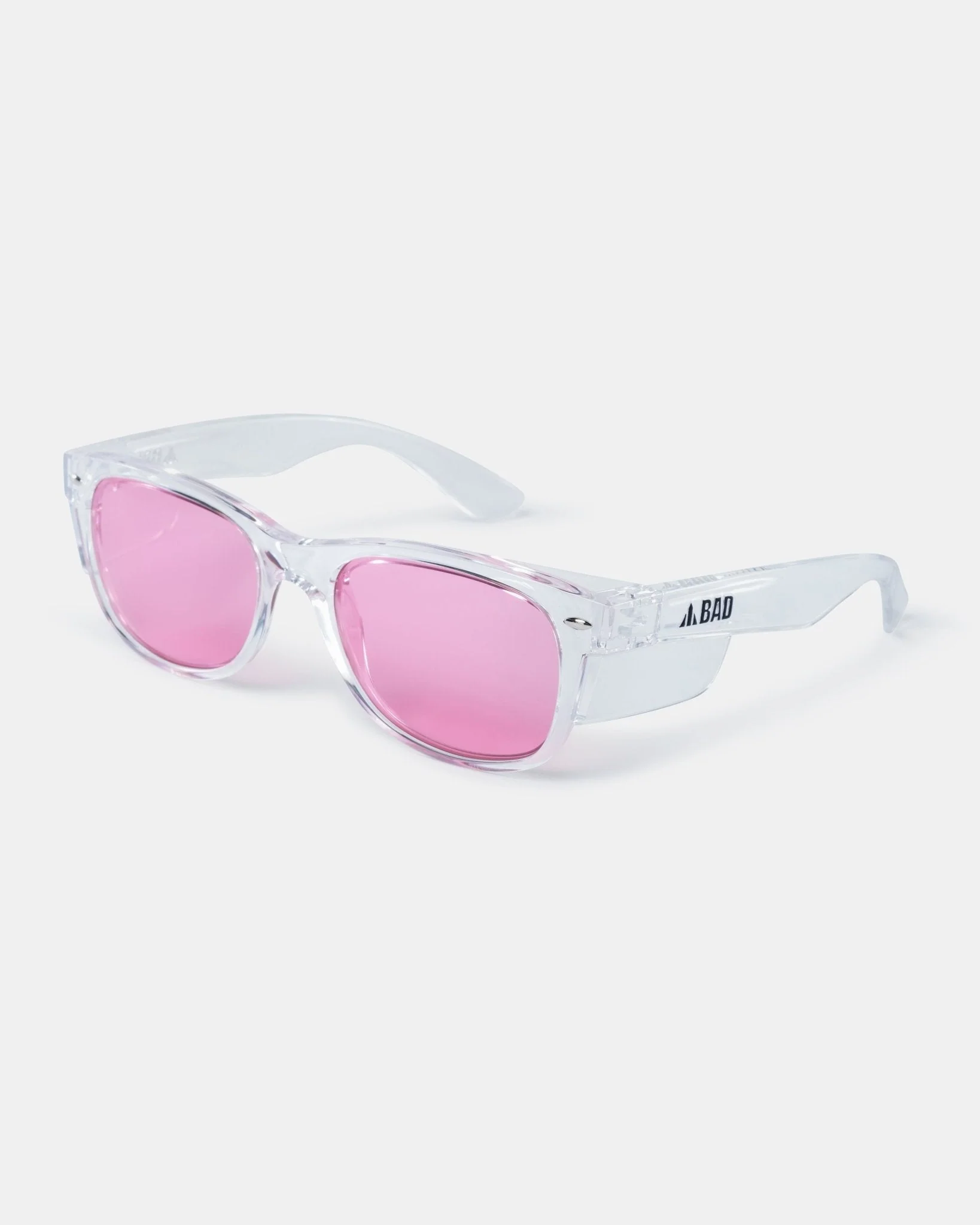 Convenient BAD LUCID™ POLARISED SAFETY SUNGLASSES CLEAR PINK High-Performance