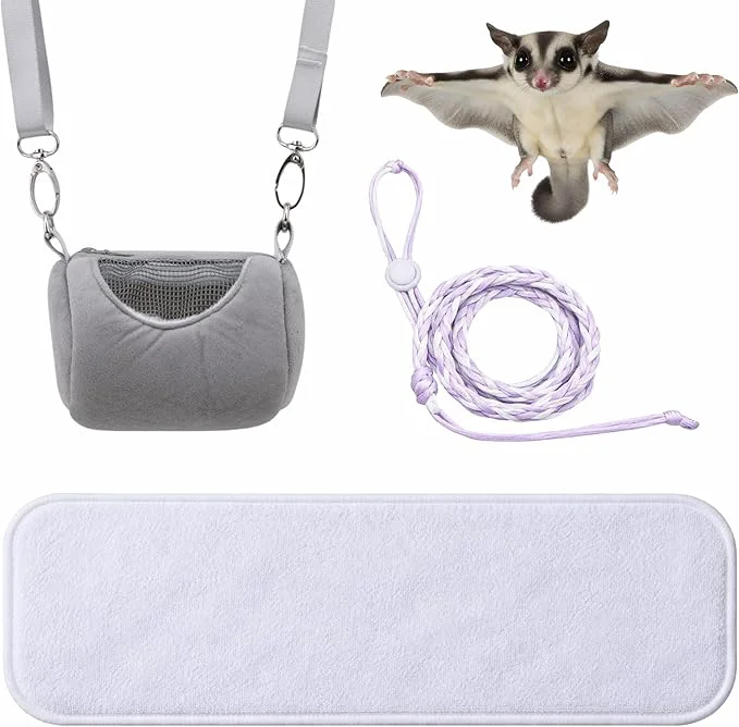 Environmentally Friendly Sugar Glider Bonding Travel Pouch Set Sugar Glider Carry Bonding Pouch With Liner And Adjustable Leash Breathable Soft Outgoing Sleeping Travel Bag For Small Pets Squirrels Hamsters Gray About ThisOverview Sophisticated