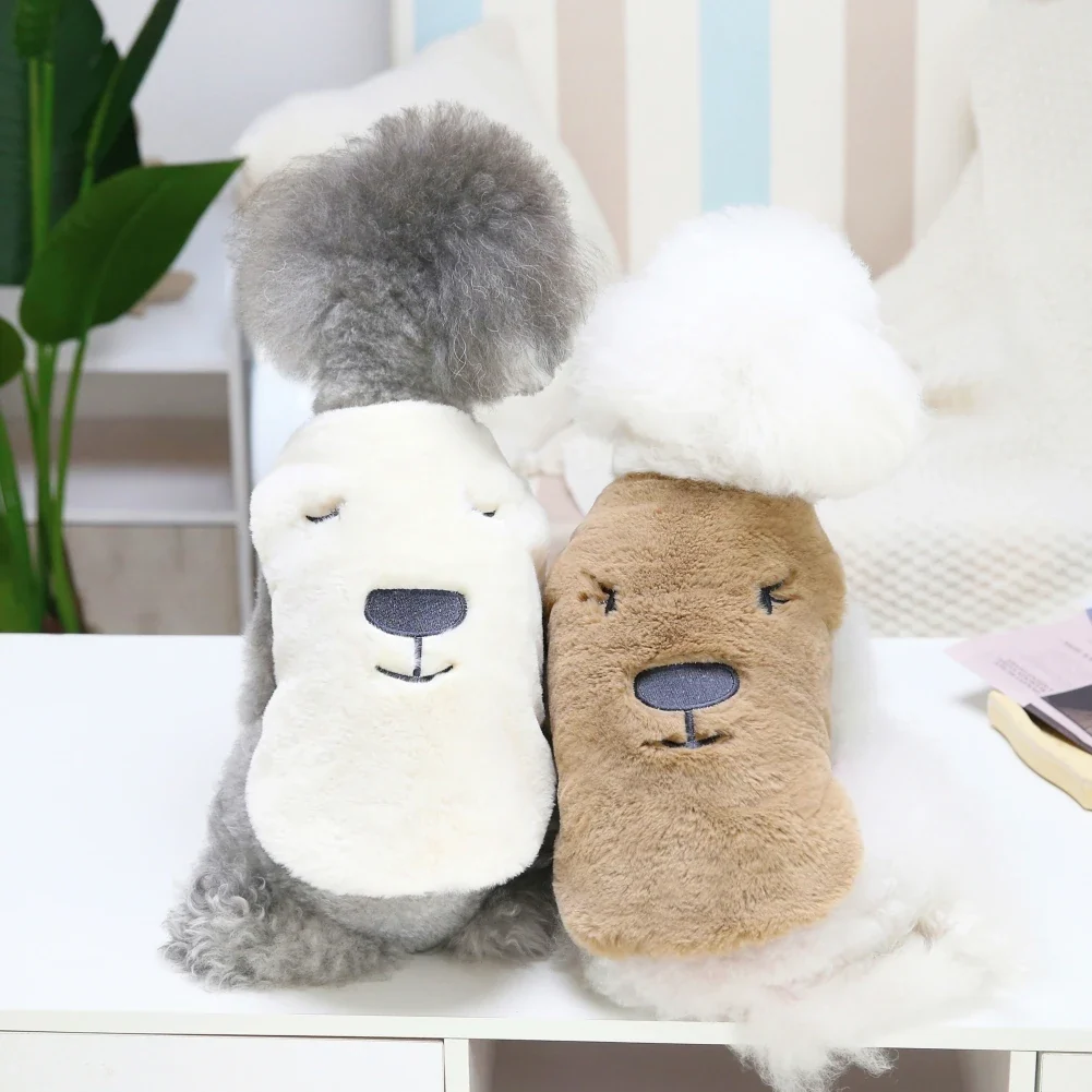 Safe Fleece Pet Sweater Cute Animal Print High-End