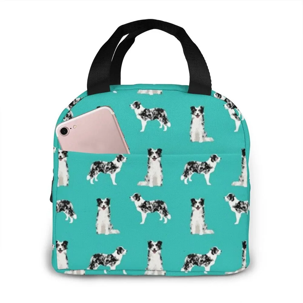 Soft Border Collie Insulated Lunch Bag Many Designs Specialty