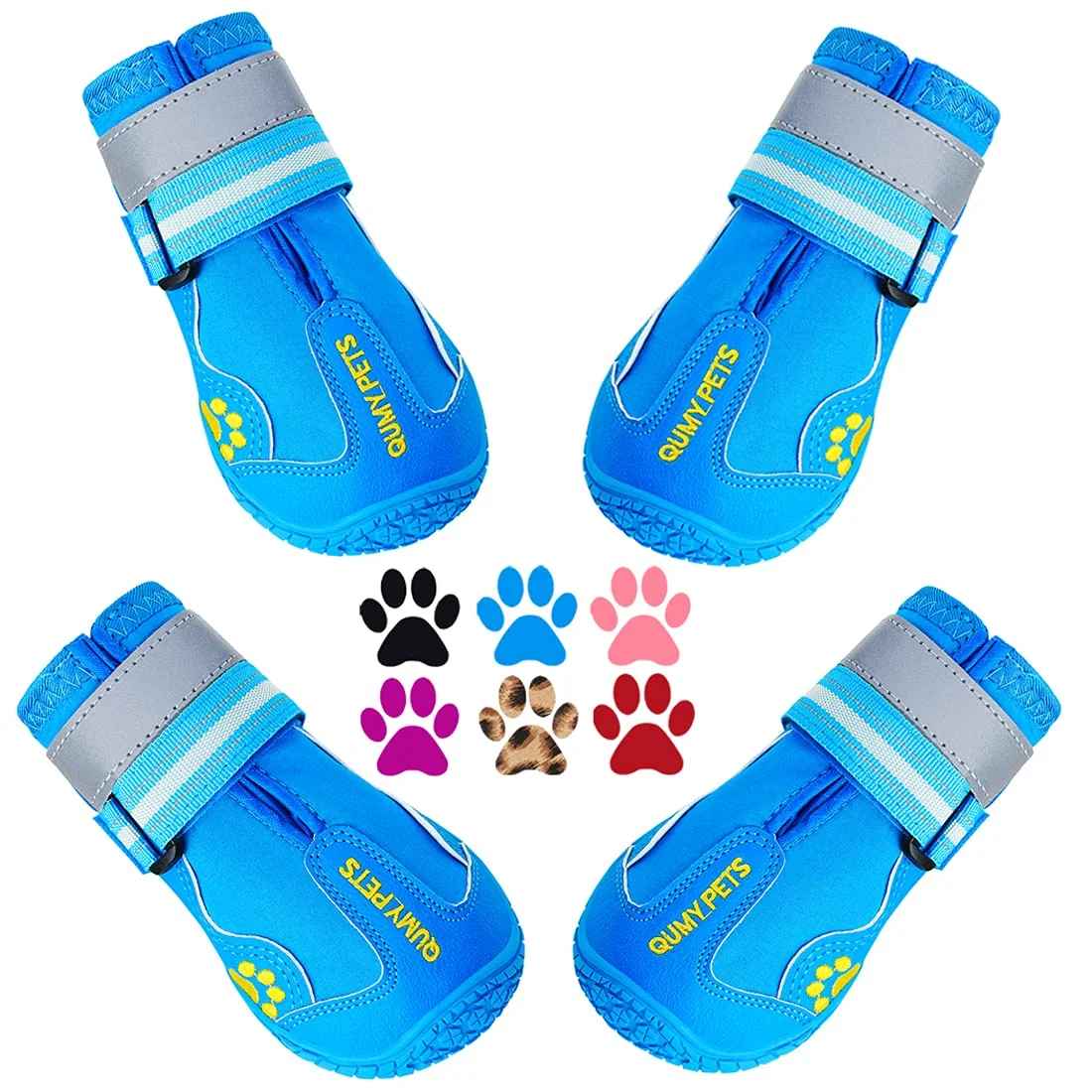 World-Class QUMY Dog Shoes for Large Medium Dogs — Winter Summer Water-Resistant Boots Classic