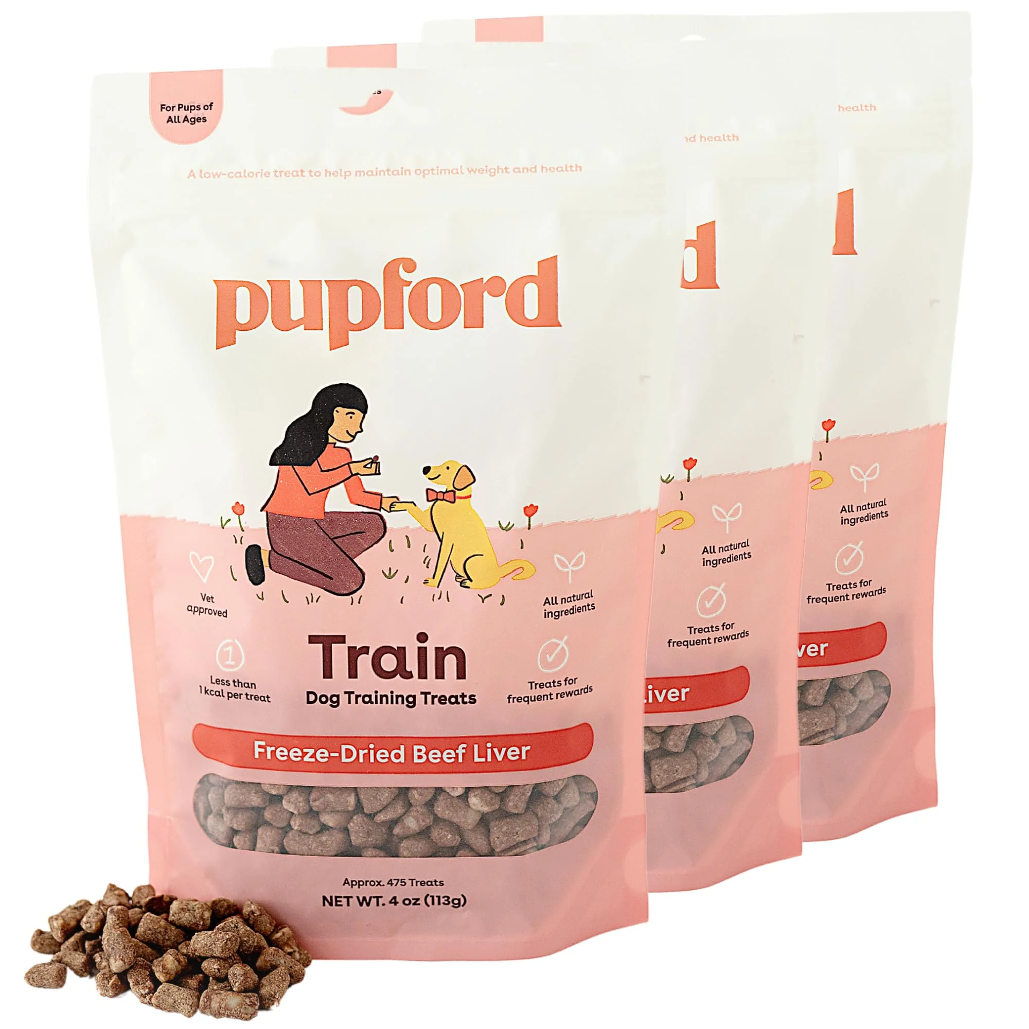 Next-Generation Pupford ze Dried Training Treats for Dogs Puppies – 1400 Three-Ingredient Bites Beef Liver Artisan
