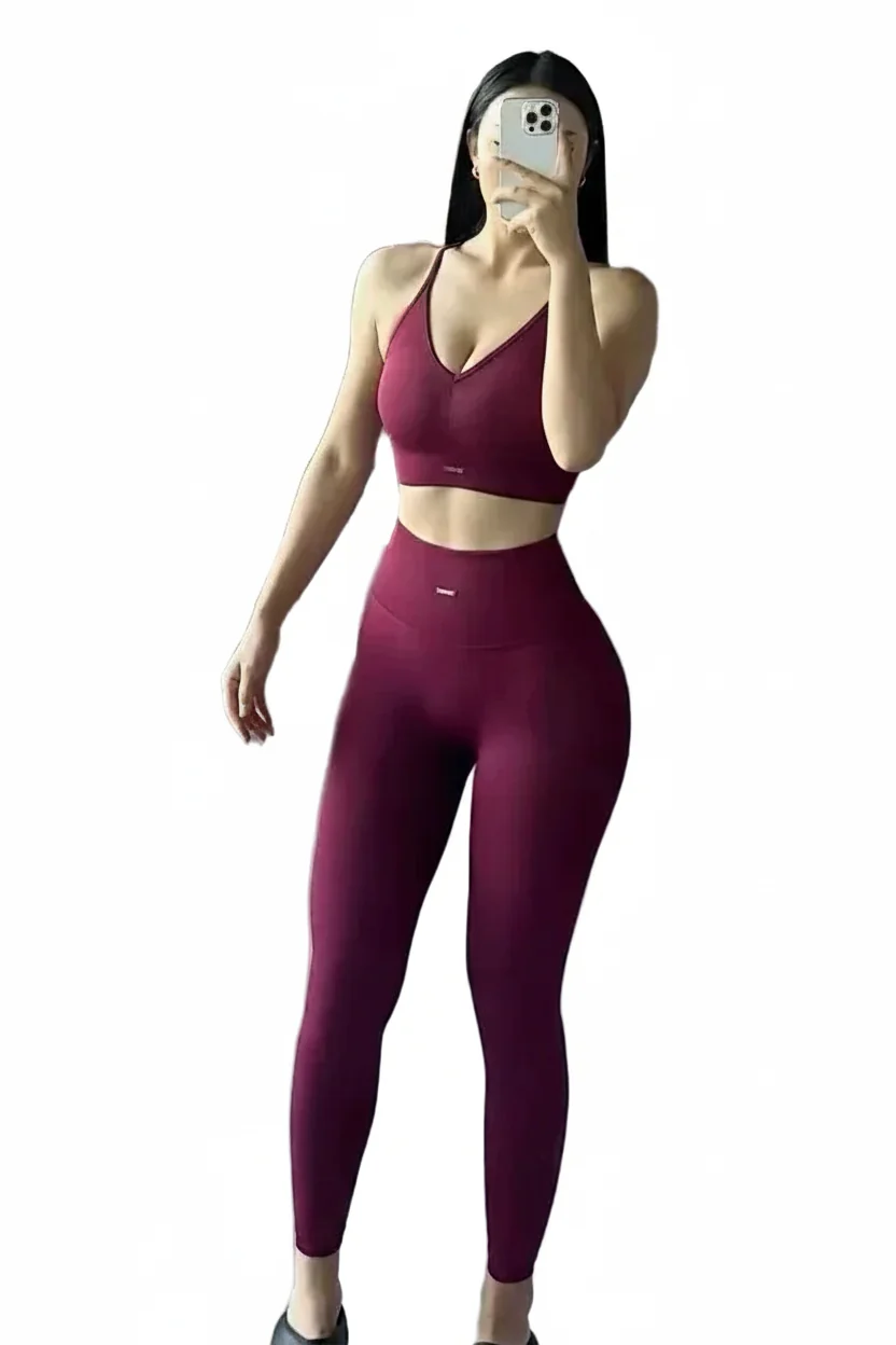 Durable Peach High-Waisted Hip-Lifting Women's Exercise Suit Shockproof Yoga Fitness Clothes for Running And Styling Smooth
