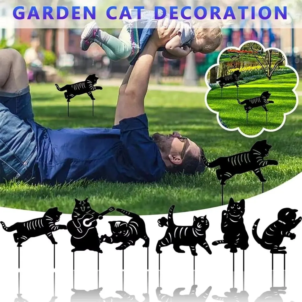Sophisticated Yard Art Cat Sculpture Lifelike Figurines Flexible