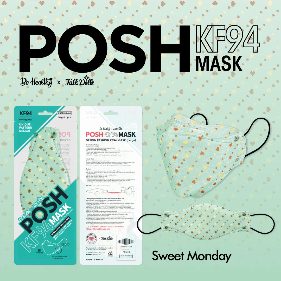 Recyclable POSH KF94 Mask Sweet Monday B06 Enhanced