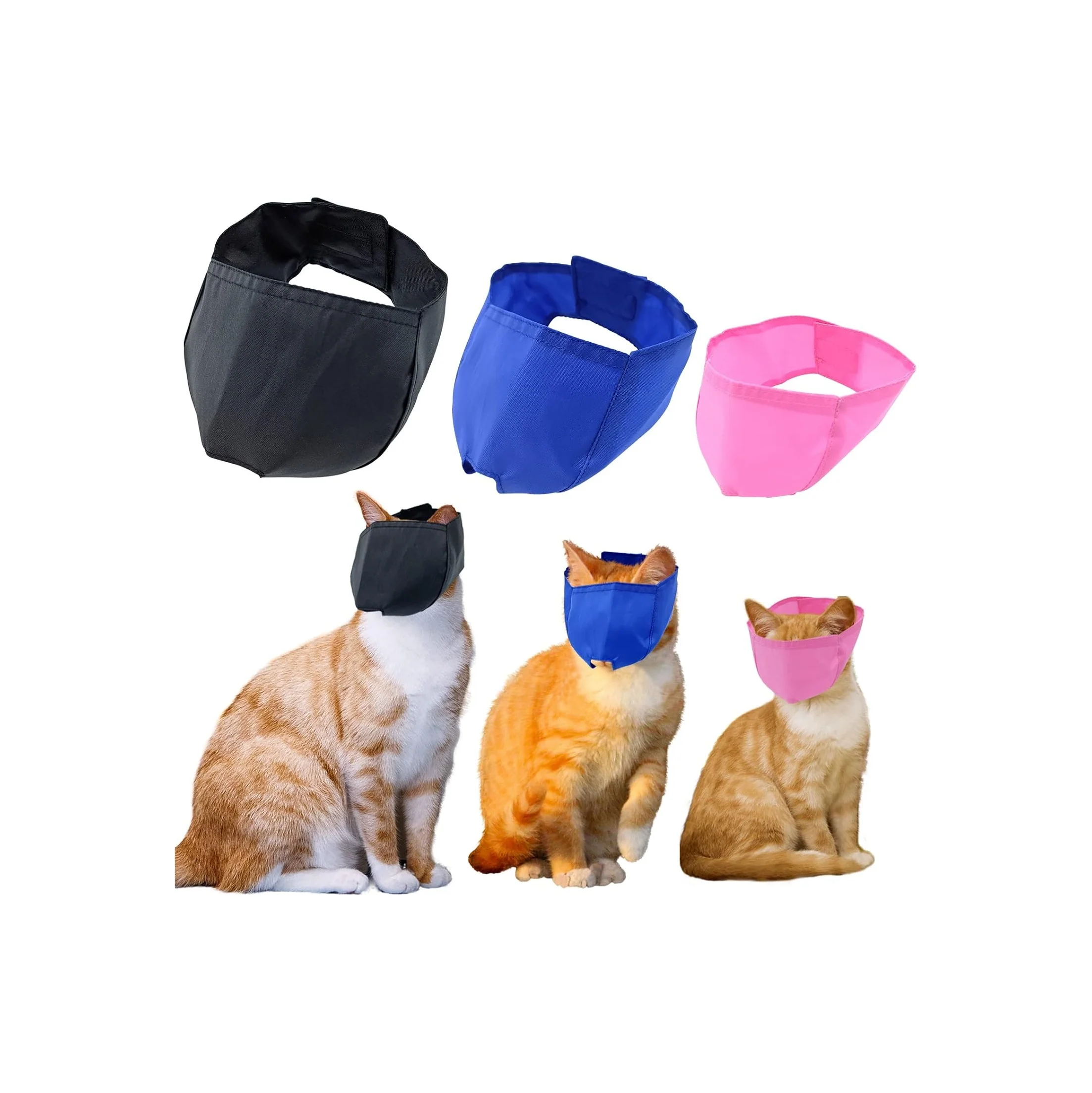 Artisan 3 Pieces Cat Muzzles Breathable Mesh Muzzles Cat Grooming Restraint Ba Modern