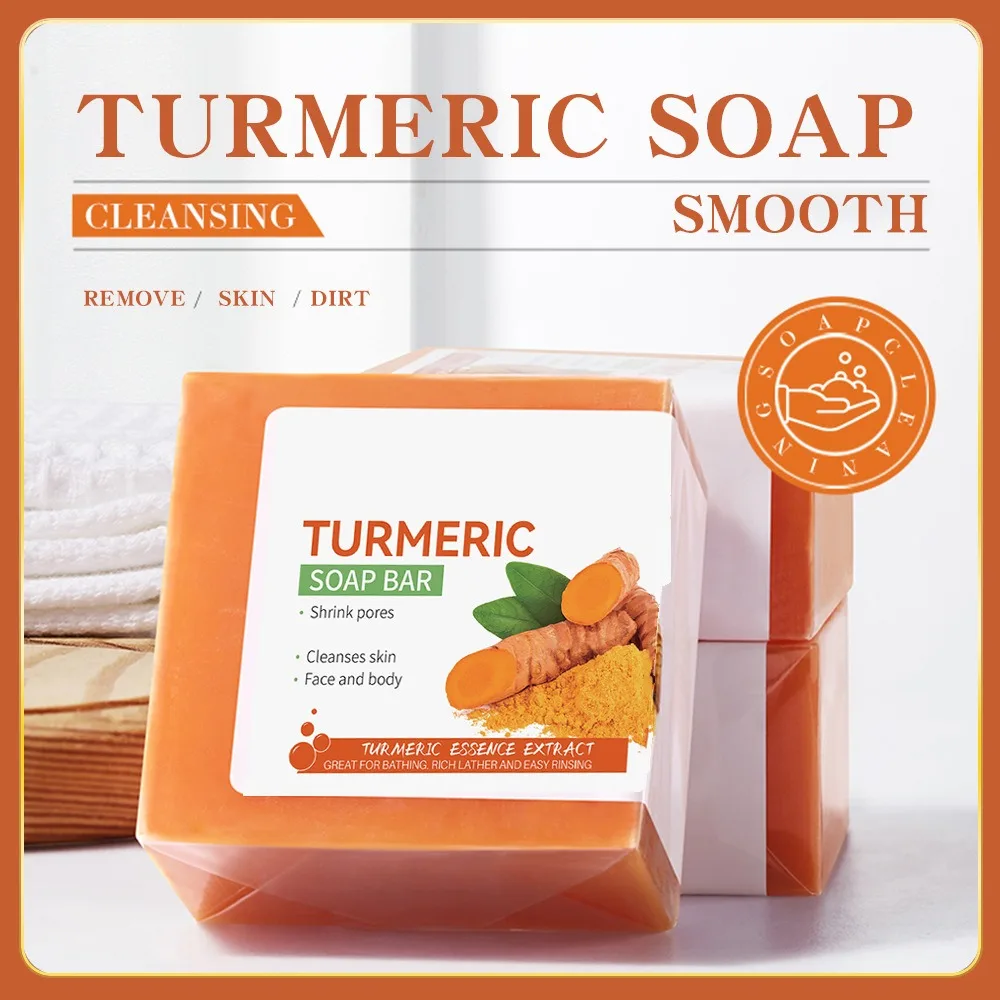 Classic Hand Made Turmeric Soap Body Cleaning Lightening Dark Underarm Leg Body Cleansers Brightening Face Soap Tender Skin Care BeautyHand Made Face Soap Tender Skincare Beauty Body Cleaning Lightening Dark Underarm Leg Body Cleansers Brightening Turmeric Soap Traditional